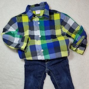 Gymboree plaid button up